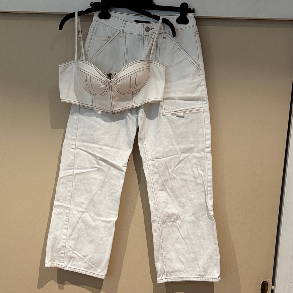 Forever 21 White Straight Leg Jeans